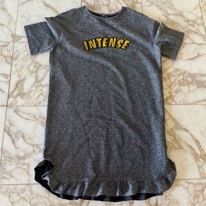 Zara Gray Mini Dress with 'Intense' Print